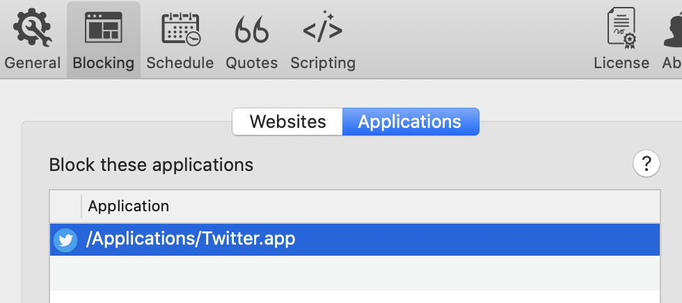 Focus App Blocking Configuration